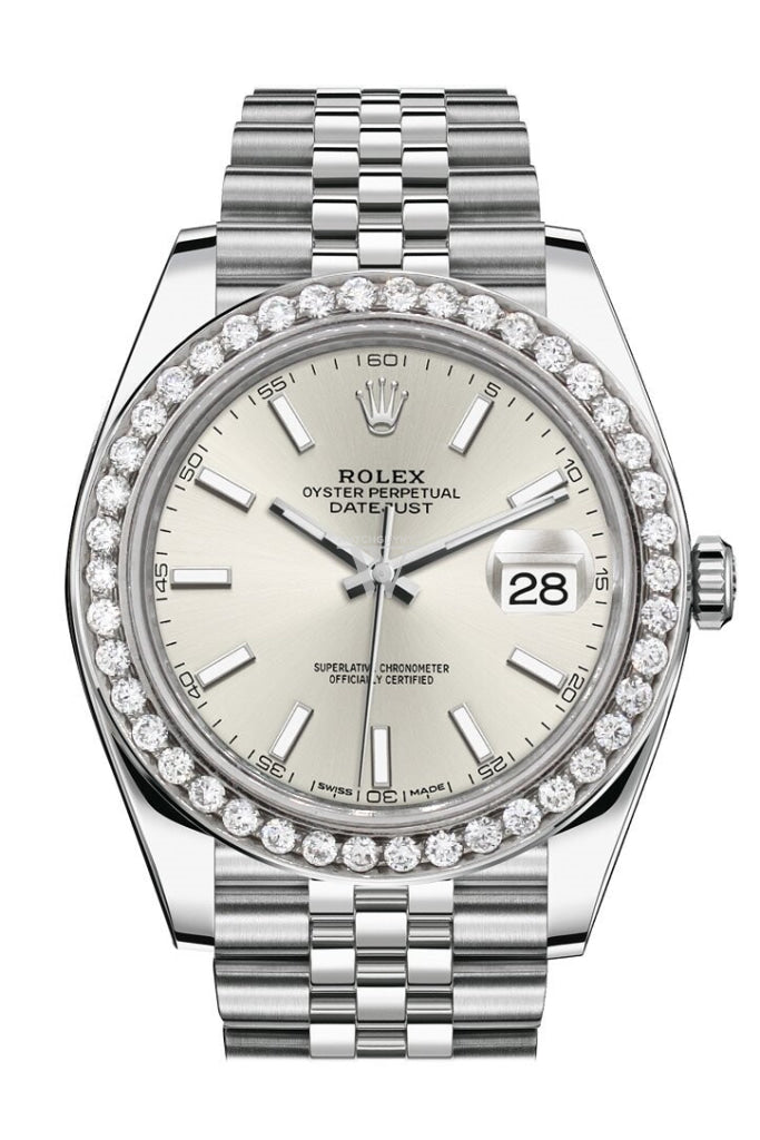 Rolex datejust 41 silver dial jubilee on sale