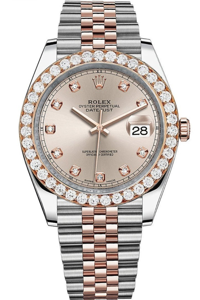 Rolex Custom Diamond Bezel Datejust 41 Rose Gold Men's 126331