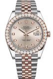 Rolex Custom Diamond Bezel Datejust 41mm Sundust set with Diamond Dial Two Tone Jubilee Men's Watch 126331