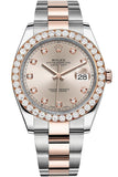 Rolex Custom Diamond Bezel Datejust 41mm Sundust set with Diamond Dial Two Tone Oyster Men's Watch 126331