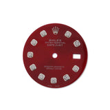 Rolex Custom Datejust Red Dial Set Diamond DIL 029