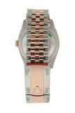 Custom Diamond Bezel Rolex Datejust 36 White Roman Dial Rose Gold Two Tone Jubilee Watch 126201