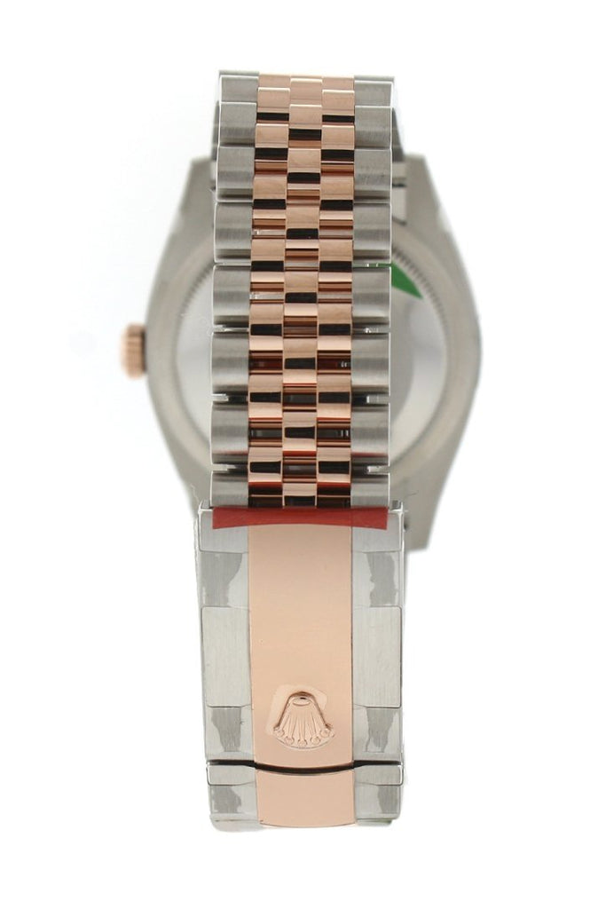 Rolex Datejust 36 White Mother-Of-Pearl Set With Diamonds Dial Fluted Rose Gold Two Tone Jubilee