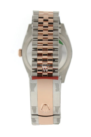 Custom Diamond Bezel Rolex Datejust 36 White Set With Diamonds Dial Jubilee Rose Gold Two Tone Watch