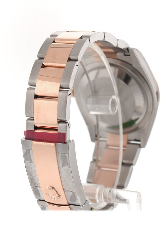 Custom Diamond Bezel Rolex Datejust 36 White Roman Dial Rose Gold Two Tone Watch 126201 Custom-Bezel