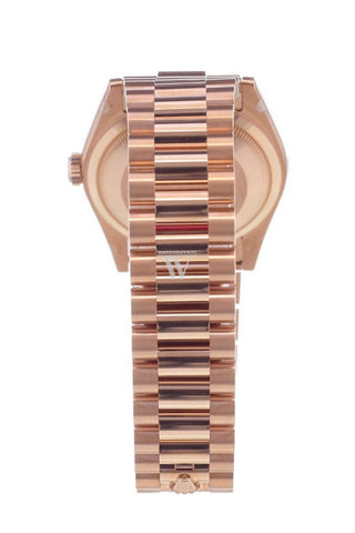 Rolex Day-Date 36 Rhodium Dial Fluted Bezel President Everose Gold Watch 118235