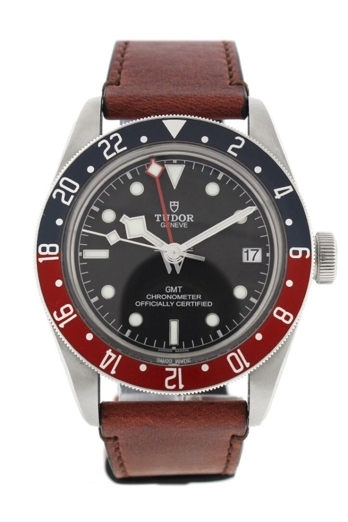Tudor Black Bay Automatic Dial Mens Gmt Brown Leather Watch 79830Rb