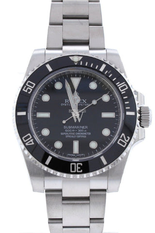 Rolex Submariner No Date Black Dial Steel Mens 114060 WatchGuyNYC