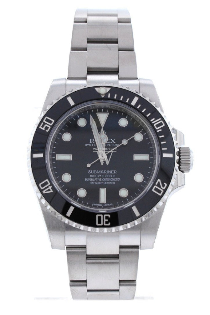 Rolex Submariner No Date Black Dial Steel Mens 114060 WatchGuyNYC
