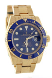 Rolex Submariner Date 40 Blue Dial 18K Yellow Gold Mens Watch 116618 / None