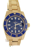 Rolex Submariner Date 40 Blue Dial 18K Yellow Gold Mens Watch 116618