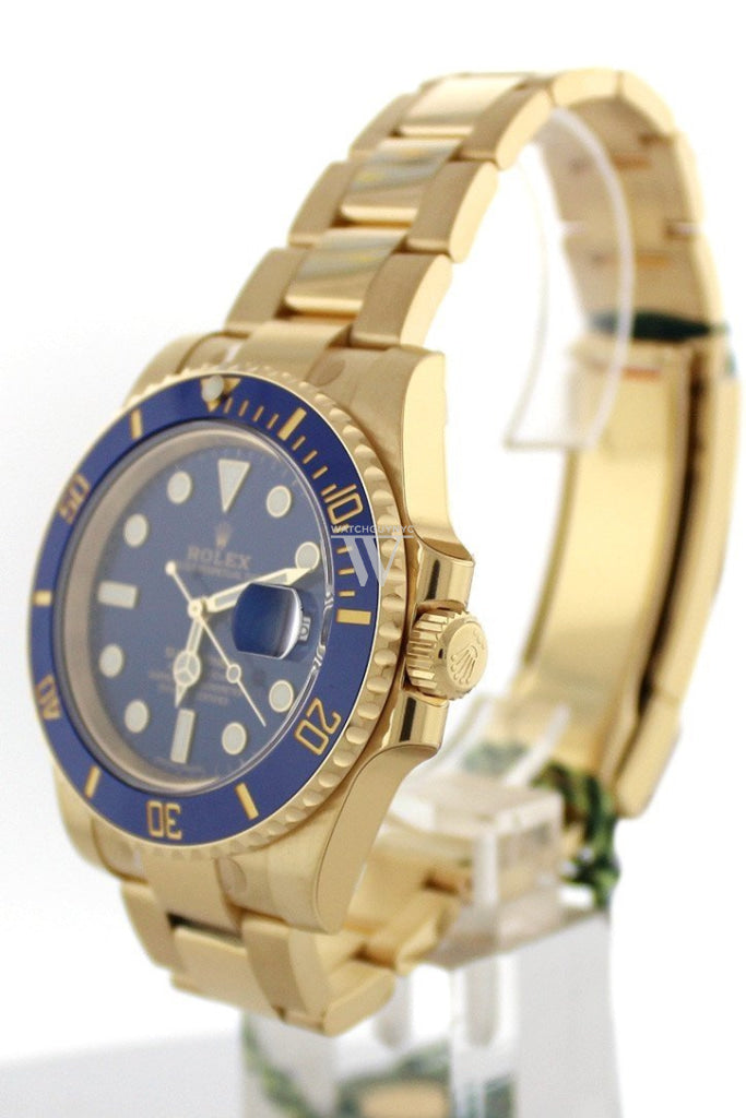 Rolex Submariner Date 40 Blue Dial 18K Yellow Gold Mens Watch 116618