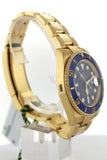 Rolex Submariner Date 40 Blue Dial 18K Yellow Gold Mens Watch 116618