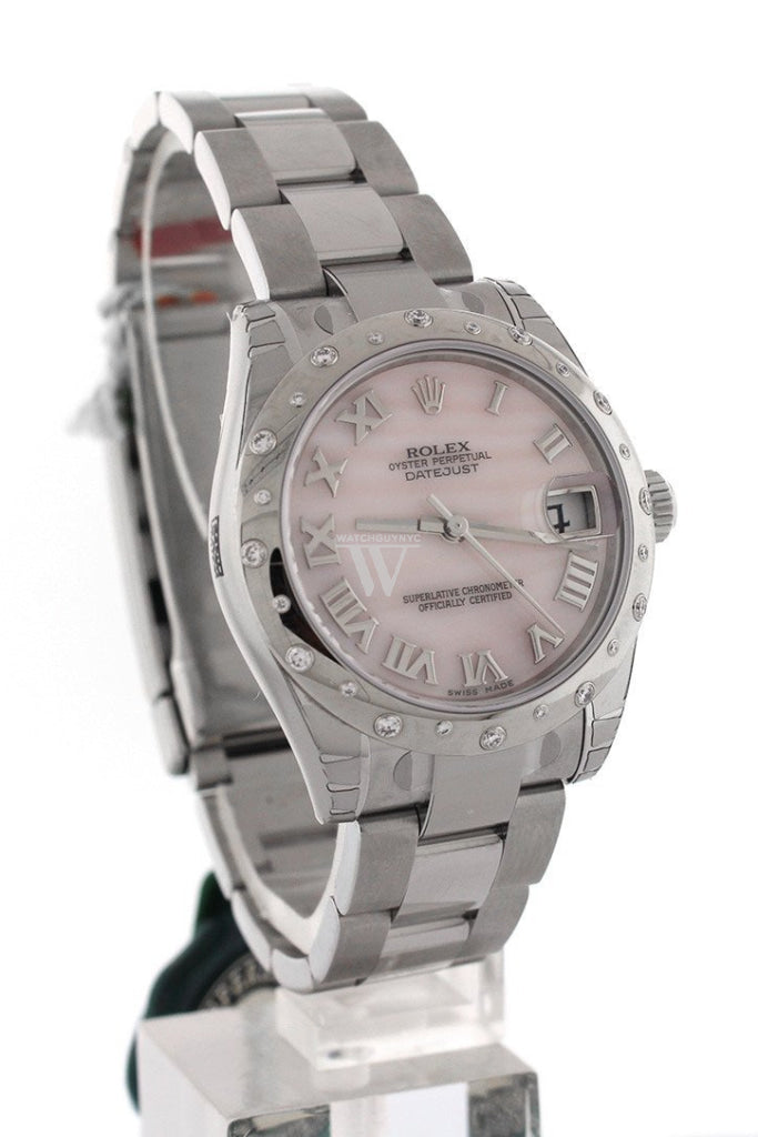 Rolex Datejust 31 Pink Mother Of Pearl Dial Diamond Bezel Ladies Watch 178344