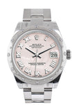 ROLEX Datejust 31 Pink Mother of Pearl Dial Diamond Bezel Ladies Watch 178344