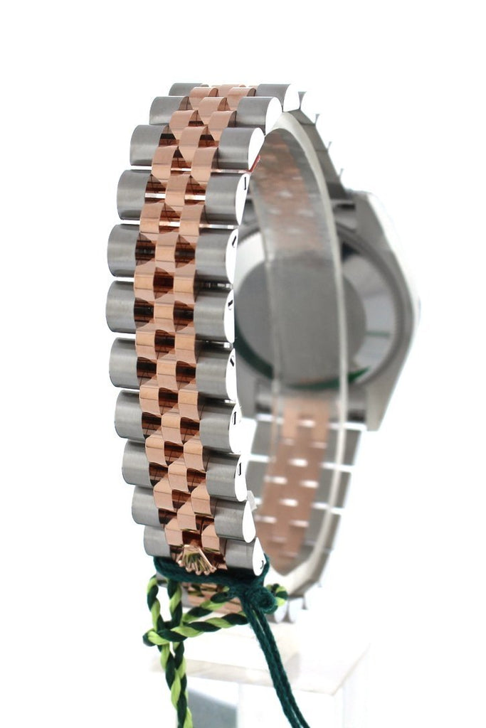 Rolex Datejust 31 Black Mother Of Pearl Diamond Dial 18K Rose Gold Two Tone Jubilee Ladies Watch