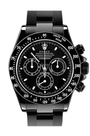 Rolex Black-Pvd Cosmograph Daytona Black Dial Stainless Steel Boc Coating Oyster Mens Watch Pvd