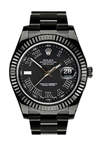 ROLEX Custom Black-pvd Datejust Mens Watch 116333 116334 WatchGuyNYC