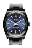 Rolex Black-pvd Oyster Perpetual Blue Dial Stainless Steel Black Boc Coating Oyster Men's Watch 114300