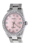 Rolex Custom Datejust 31Mn 18K White Gold Diamond Bezel Ladies Watch 178274 Pink / None Watches