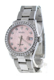Rolex Custom Datejust 31Mn 18K White Gold Diamond Bezel Ladies Watch 178274 Watches